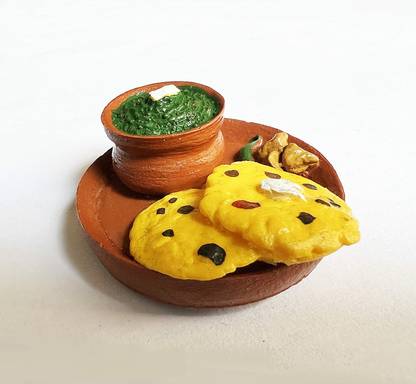 shiv store makki di roti & Sarson da saag Miniature Food 3D Fridge Magnet Fridge Magnet Pack of 1