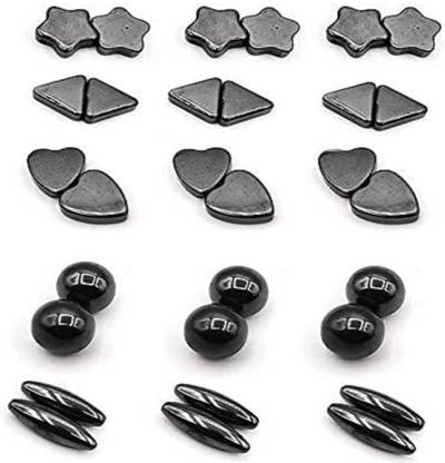 fullfills Magnet Toys for Kids/ Adults 30 PCS (15 Pairs in 5 Shapes) Black colour Multipurpose Office Magnets Pack of 30