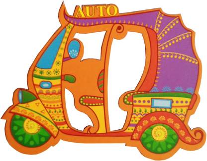 Purpledip Wooden Fridge Magnet: Tuk-tuk Auto Fridge Magnet Pack of 1