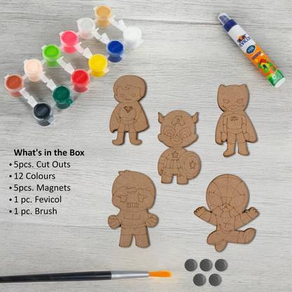 Greyart Super Heroes Fridge Magnets DIY Kit Fridge Magnet Pack of 5