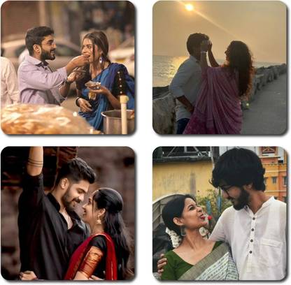 Radiqore Customized Photo Fridge Magnets (Set of 4) Glass Finish 3x3 Inch Magnet Fridge Magnet Pack of 4