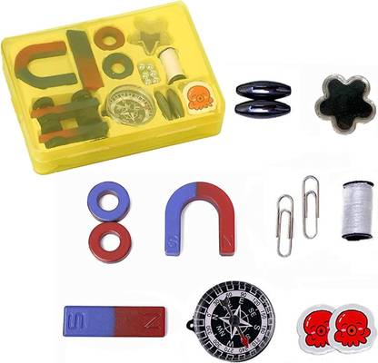 DEZIINE cience Magnets Set Including Bar/Ring/Horseshoe/Compass Magnets Multipurpose Office Magnets Pack of 12