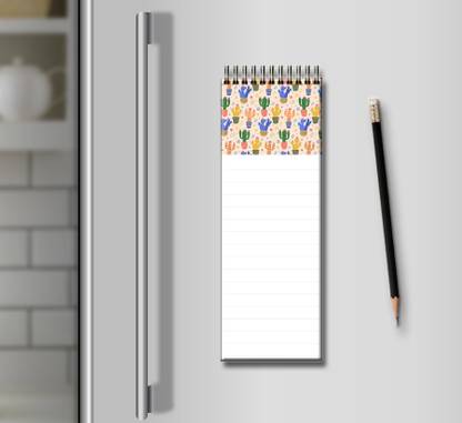 Presta Gifts Paper Magnetic Refrigerator Memo Pad with pencil, Cactus Design Magnet Notepad Fridge Magnet, Door Magnet, Multipurpose Office Magnets, Kitchen Organiser Magnet Pack of 2