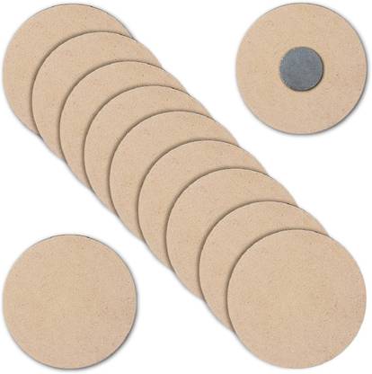 Maitri Set of 20 (2.5 Inch) Round Shape Plain MDF Shaped Magnets with Magnets Door Magnet, Fridge Magnet, Multipurpose Office Magnets Pack of 20