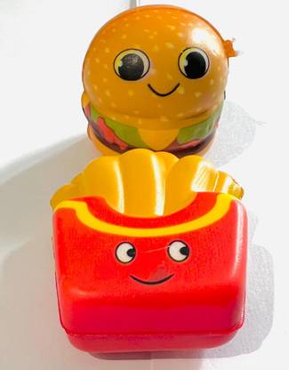 DEEGLO Artificial Burger & French Fries Fake Simulation Realistic Food Imitation Cake Fridge Magnet Pack of 2