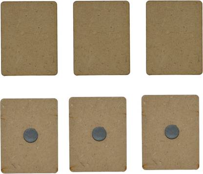 Ecomology Set of 10 (2.5 Inch) Rectangle Shape Plain MDF Shaped Magnets Door Magnet, Fridge Magnet, Multipurpose Office Magnets Pack of 20