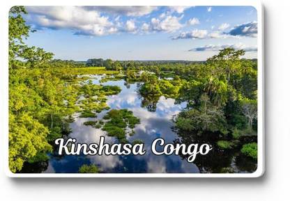 Gifteeng Congo Kinshasa Acrylic Fridge Magnet | 2x3 Inch | 4mm Thick Glossy Finish Print Fridge Magnet Pack of 1