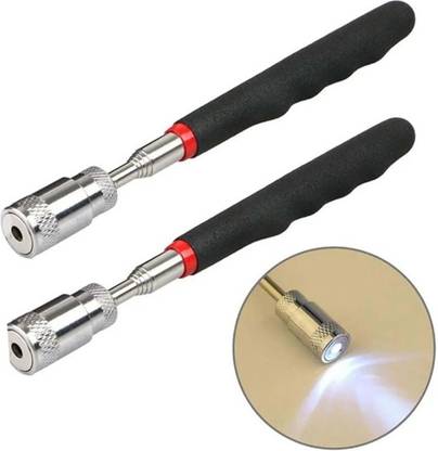 DKY TOOLS 2PCS Telescoping Magnetic Picking Tool with Led Flash Light Magnetic Pickup Tool