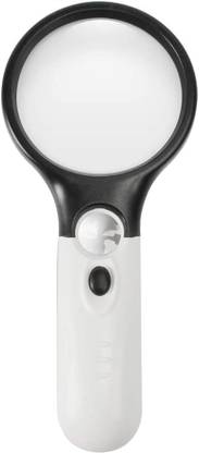 TNEMEC Handheld Magnifying Glass with 3 LED Lights for Reading Lens 3X45X 3 LED Lights for Reading Lens  (Multicolor)