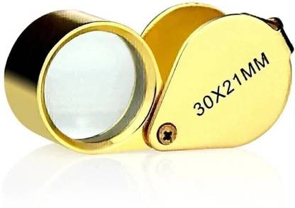 Justakeit Magnifying 30X21 mm Jewelry Loupe Magnifier Loop Jeweler Eye Coins Led Light 30X Jewelry Magnifier With LED