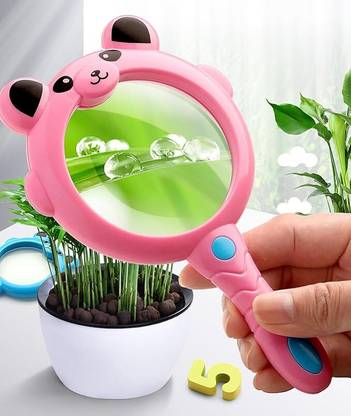 MOREL Magnifying Glass for Kids Reading Hand-held Magnifier Cartoon (Random Colour) Glass CARTOON MAGNIFIER