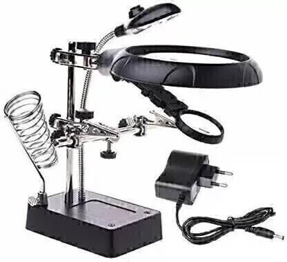 KP2 Desktop Magnifying Glass LED Light Magnifier with Table Lamp 2.5X, 7.5X & 10X Magnifying Glass