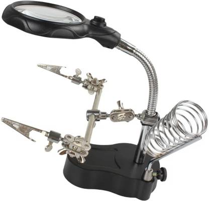 AS TOOL CENTER 5led USB LED Magnifier Multi-functional Welding Tool Desktop With Lamp Magnifying Glass Welding Clock Mobile Phone Reading magnifire