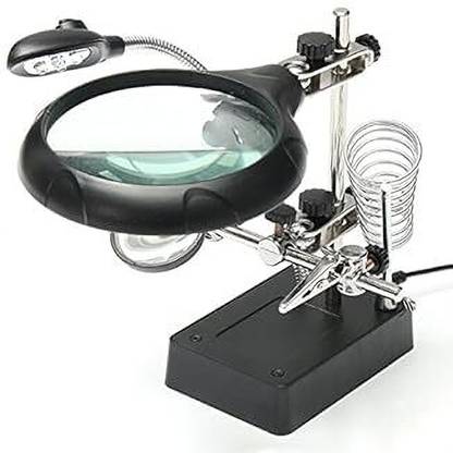 Bluedeal Light Magnifier Magnifying Glass Helping Hand Soldering Stand with 3 Lens glass Magnifier Magnifying