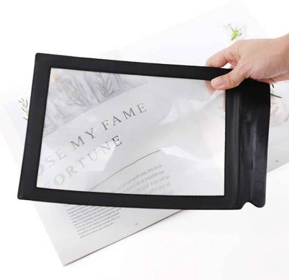 Krivon A4 Paper Size Magnifying Glass, PVC Plastic Full Page Reading Magnifier Old Man Reading Aid Lens Rectangular Magnifying Portable Large Sheet Magnifier Reading Aid Lens