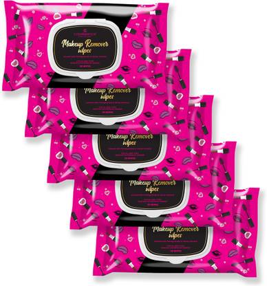 COLORESSENCE Makeup Remover Wipes (Pack of 5), Enriched with Pomegranate & Honey Extracts Makeup Remover