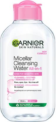 GARNIER Micellar Water - Gentle Cleanser For Sensitive Skin, Get 100% Clean Skin Makeup Remover