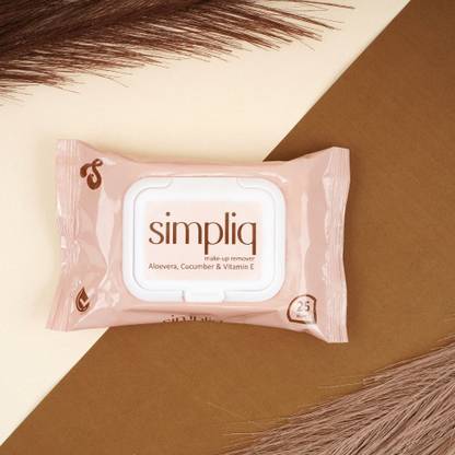 simpliq Makeup Remover Wipes, Enriched with Aloe Vera, Cucumber and Vitamin E Makeup Remover