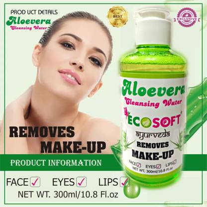 ECOSOFT AYURVEDA Cleansing Water Makeup Remover for Face Eyes & Lips Skin Natural Makeup Remover