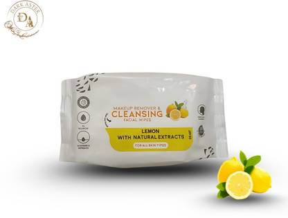 Dark Aster Makeup Removal & Cleansing Lemon Facial Wipes with Natural Extract Makeup Remover