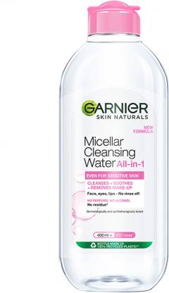 GARNIER Micellar Water - Gentle Cleanser For Sensitive Skin, Get 100% Clean Skin Makeup Remover