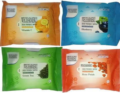 WECHARMERZ Oil Free Daily Essential Makeup Remover Wipes Pack OF 4 Makeup Remover