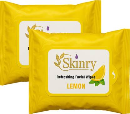 SKINRY Lemon Makeup Removing Wet Wipe | Oil-Control & Vitamin C Rich, Refresh & Cleanse Makeup Remover