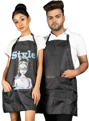 UD Profession Barber Styling Professional Salon Cape for Unisex Black Use Double Side Makeup Apron