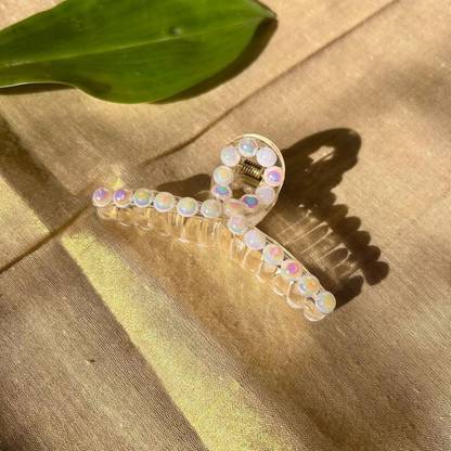 THE MAXIM Hair Claw Clips, Pearl Design, Set of 4 Pearl Large Hair Claw Clips For Girls Makeup Headband