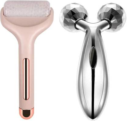 SRYFIT 3D Roller Face Massager Anti Aging 100% Natural With Ice Roller Face Massager Makeup Headband