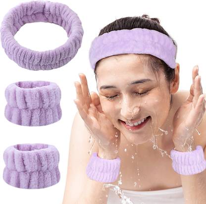 HASTHIP Face Wash Headband Wristband Combo, Hairband for Women, Super Water Absorbent Head Band