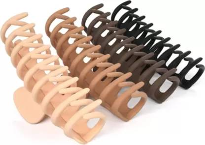 RK RETALIER Finish Big Hair Clutcher Claw Clip for Women Girls (Pack of 4) Makeup Headband