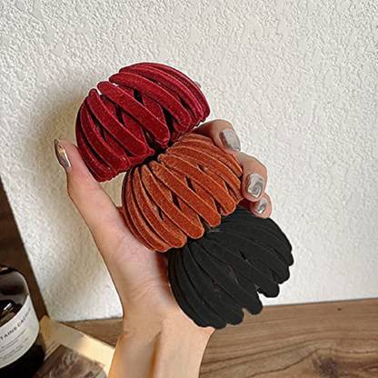 THE MAXIM Velvet Fashion Hair Clips Expandable Ponytail Holders Makeup Headband