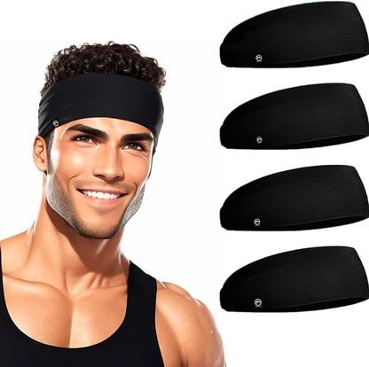 Bismaadh Running Headband for Cycling, Fitness Workout Hairband Pack of 4 Makeup Headband