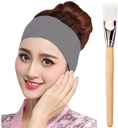 QAUKY Facial Adjustable Headband and Face Pack Brush Combo Tools for Home and Salon Makeup Headband