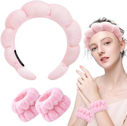 KGBTREADS Spa Headband & Wristband Set Makeup Headband