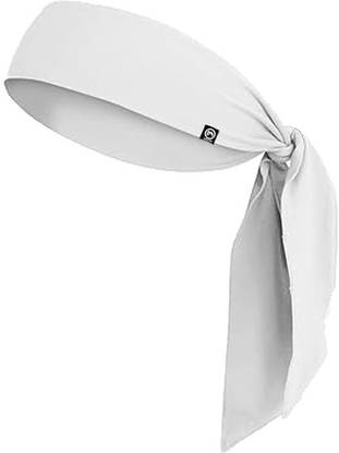 Bismaadh Sweat Wicking Tie Headband White Makeup Headband