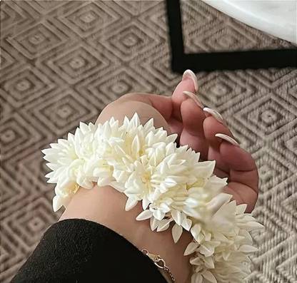 Cheenu Enterprises Handmade Washable Artificial Flower Jasmine Gajra pack of 2 Makeup Headband