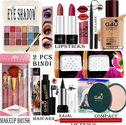 G4U 16 Piece Complete Makeup Kit for women | Glamour Festive Makeup Set 124