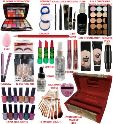 INWISH full makeup set of 70 PCS with makeup box for Professional makeup