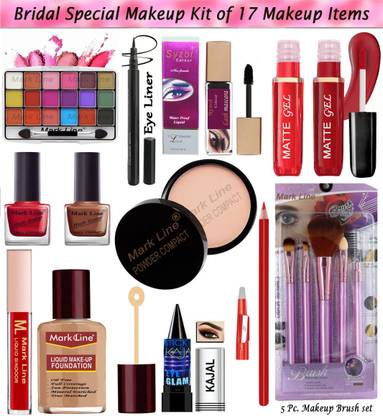 Mark Line Bridal special Makeup Kit of 17 Makeup Items AS13