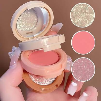 EVERERIN 3-in-1 Highlighter, Contour & Blusher Palette - Long-Lasting and Pigmented Highlighter