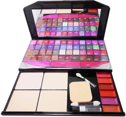 Qul.w Makeup Kit with Eye-Shadows, Lip Colors, Blushes, Brushes and Blender(80266)