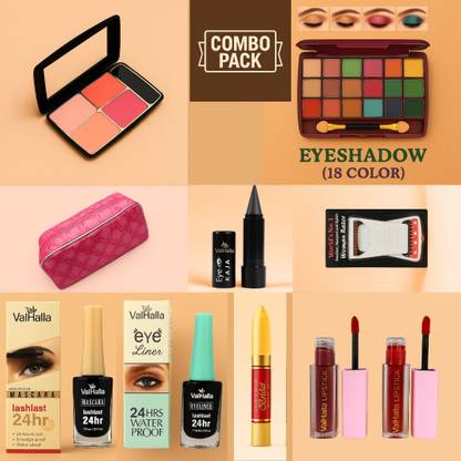 Valhalla 10-in-1 Makeup Combo Pack – Full Face Kit with Eyeshadow, Blush, Kajal & More