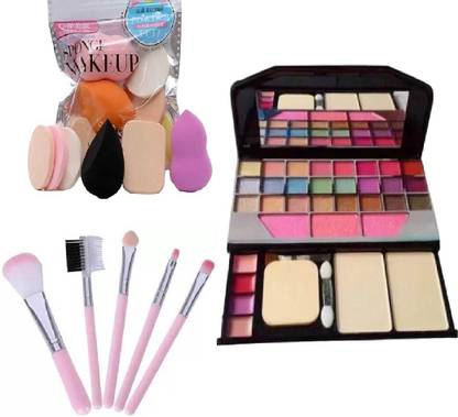NITAJ TYA 6155 Professional Makeup Kit, 5 Pcs Makeup Brush Set, Sponge Puff Set COMBO