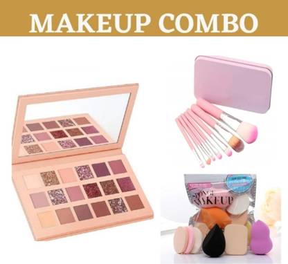 brown blush 18 Colors Makeup Kit With Makeup Brush Set With Puff Packet