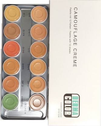 KRYOLAN Derma Color Camouflage Cream Palette 12 colorFoundation Concealer