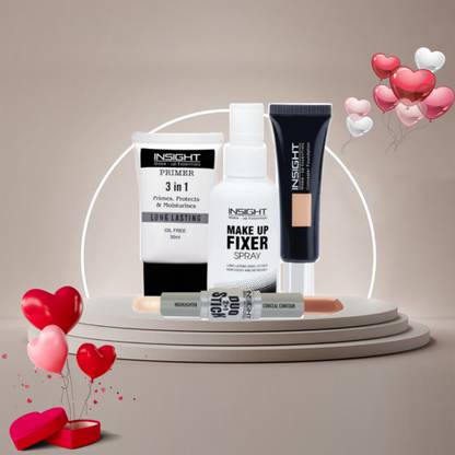 Insight Makeup Combo of Make Up Fixer, Concealer Foundation, 3 in 1 Primer & Duostick