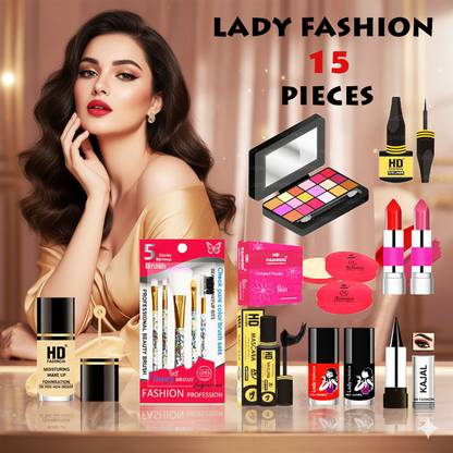 Lady FASHION 15 Pcs. Xclusive Makeup Kit XCM01S036