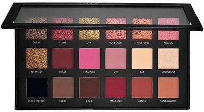 rezmay Beauty 18 Color Matte + Shimmer Rose Gold Matte EyeShadow Eye Shadow Palette-H 18 g